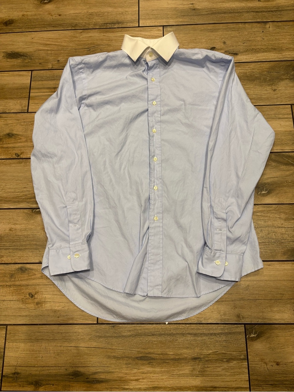 Polo Ralph Lauren Regent Shirt 16.5 34/35 Blue White Contrast Banker Collar